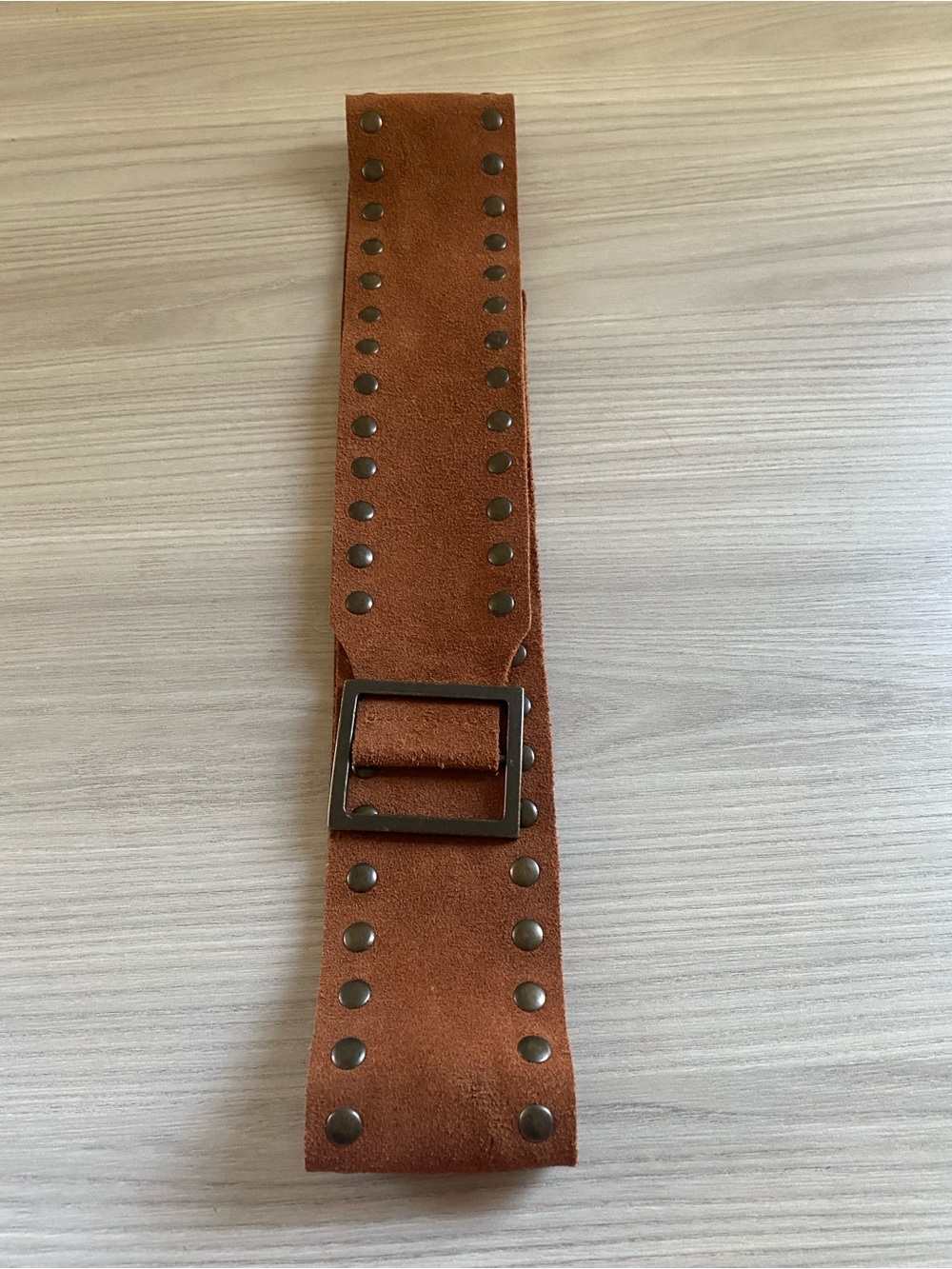 Vintage Suede Studded Women’s Belt with Square Buckle boho festival western